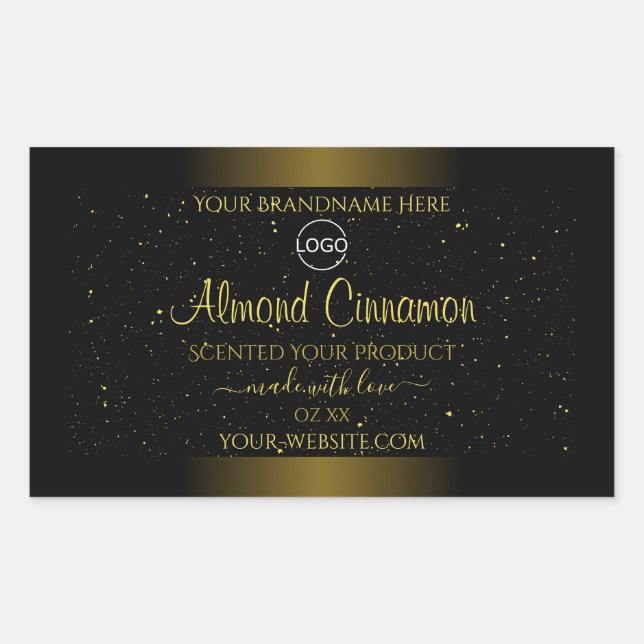 Black Gold Product Labels Glitter Sprinkles Logo (Front)