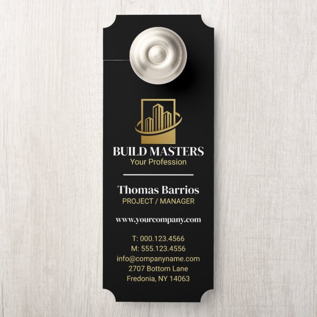 Black Gold Professional Builder Construction Door Hanger (On Knob)