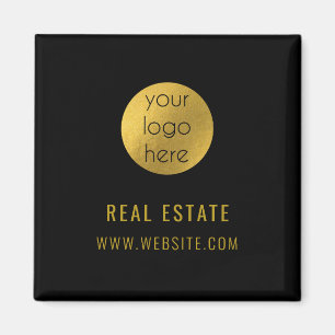 Black Gold Professional Real Estate Agent Business Magnet