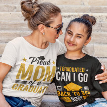 Black & Gold Proud Mom Of A Graduate Women's
