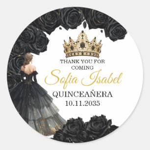 Black Gold Quinceañera Custom Sticker