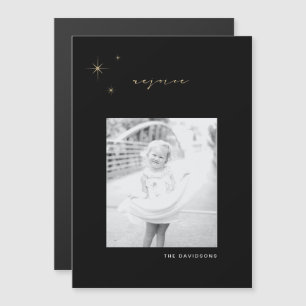 Black & Gold Radiant Rejoice Holiday Magnet