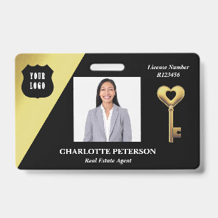 Black & Gold Real Estate Realtor Name Badge