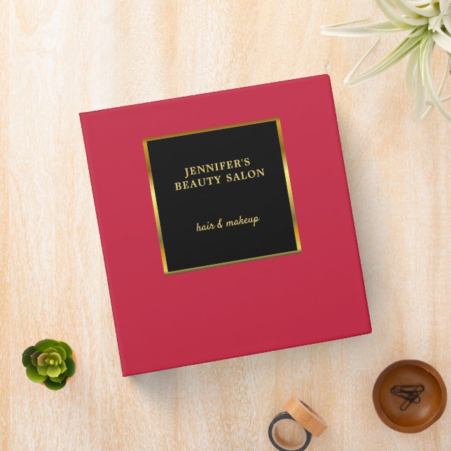 Black gold red professional appointment book binder (In Situ)