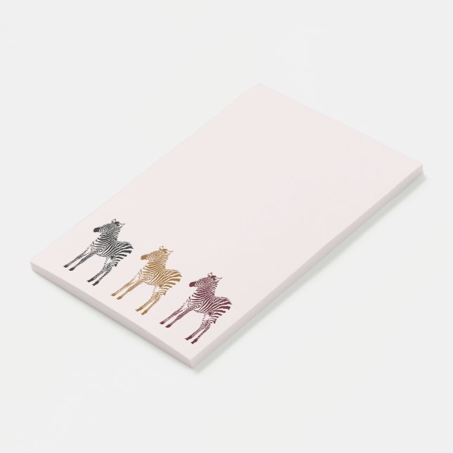 Black Gold Red Zebras Post-it Notes (Angled)