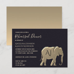 Black Gold Rehearsal Dinner Invitation