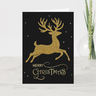Black & Gold Reindeer Christmas Card
