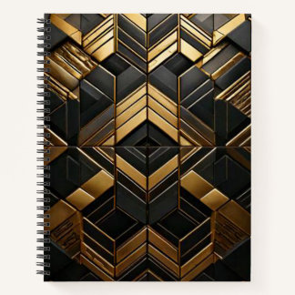 Black Gold Retro Notebook