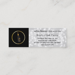 Black Gold Ring Champagne (bokeh) Mini Business Card
