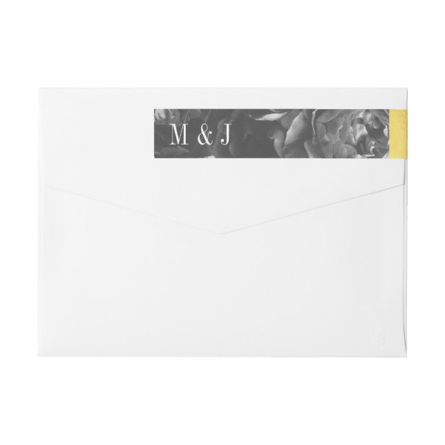 Black Gold Rose Antique Bouquet Wedding Wrap Around Label (Back)