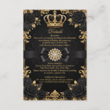 Black Gold Royal Crown Elegant Wedding