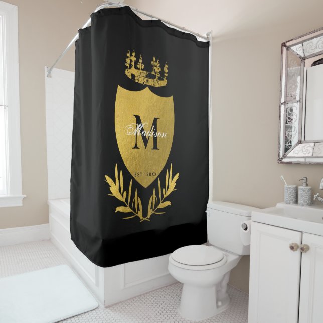 Black & Gold Royal Emblem Shield Monogram  (In Situ)