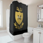 Black & Gold Royal Emblem Shield Monogram 