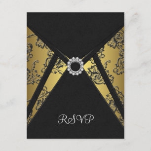 Black Gold RSVP Card