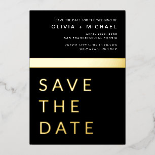 Black Gold Save the Date Elegant