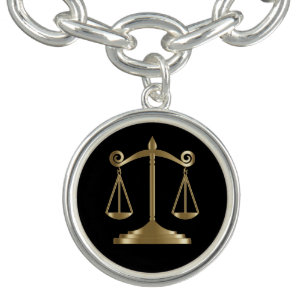 Black & Gold   Scale of Justice   Lawyer Bracelet