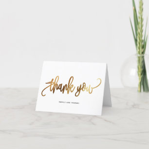 Black Gold Script Typography Wedding Thank You Card