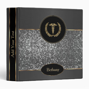 Black, Gold, Silver Glitter - Create Your Own Binder