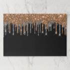 Black gold silver glitter party paper placemat