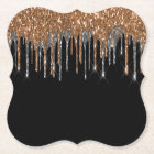 Black gold silver glitter party paper placemat