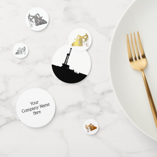 Black, Gold, Silver Oilfield Themed Confetti (Group)