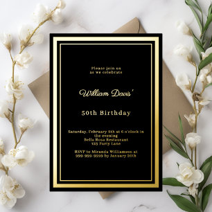 Black gold simple luxury birthday