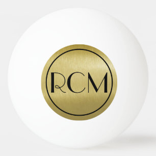 Black Gold Simple Sophisticated Monogram   Ping Pong Ball