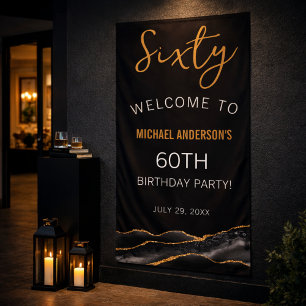 Black Gold Sixty Birthday Sign