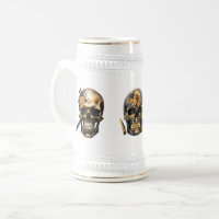 Black & gold skull mug