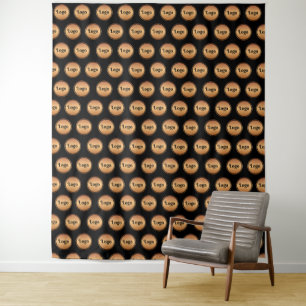 Black & Gold Small Logo Step and Repeat Classic Tapestry