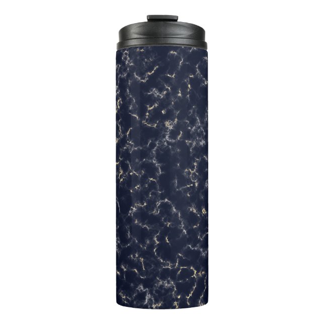Black Gold Smoke Marble  Thermal Tumbler (Front)