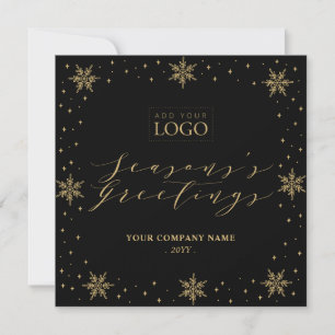Black & Gold Snowflake Christmas Holiday Logo