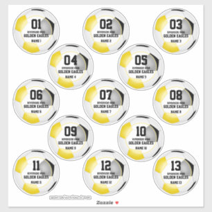black gold soccer team colours set of 13 custom