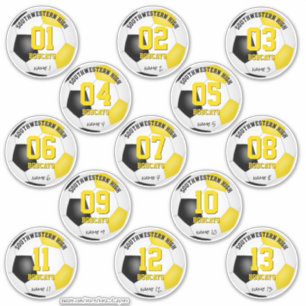 black gold soccer team gifts set of 13