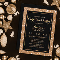 Black Gold Sparkly Glitter Bling Christmas Party