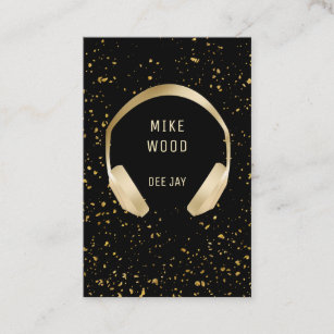 Black Gold Sprazer Headphones DJ Business Card
