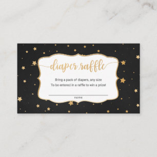 Black gold star chalkboard diaper raffle ticket