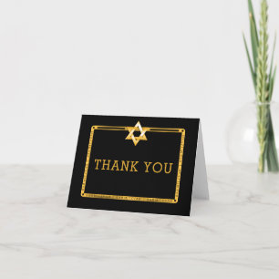 Black Gold Star de David Bar Mitzvah Merci