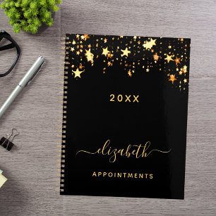 Black gold stars appointments 2026 planner