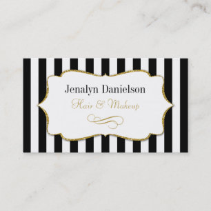 Black Gold Stripe Elegant Business Cards