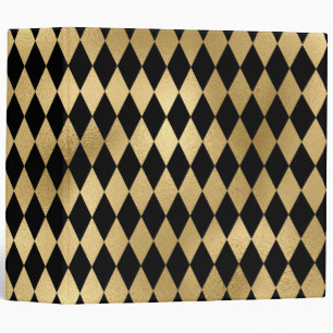 Black & Gold Stripe Striped Pattern Minimal Binder