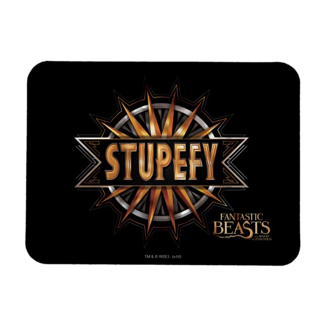 Black & Gold Stupefy Spell Graphic Magnet (Horizontal)