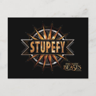 Black & Gold Stupefy Spell Graphic Postcard