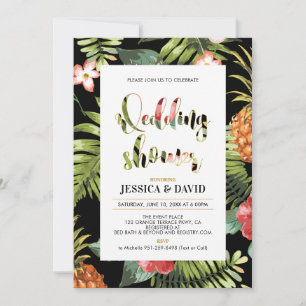 Black & Gold   Summer Wedding Shower Invitation