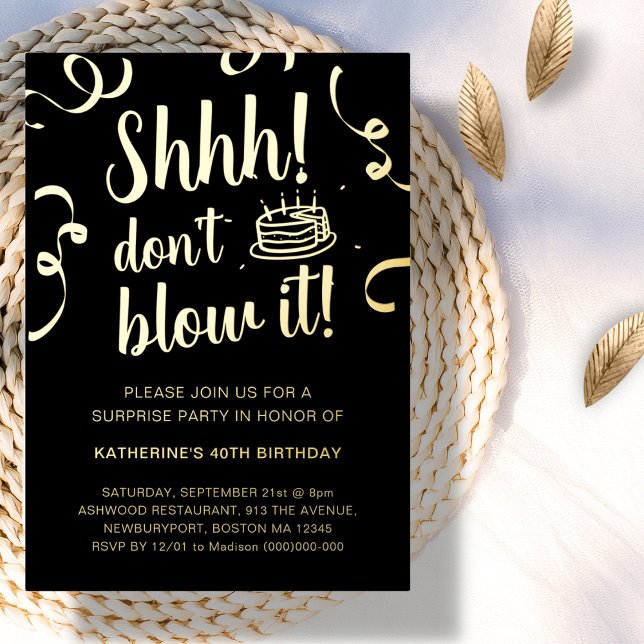 Black & Gold Surprise Birthday | Don't Blow It  (Creator Uploaded)