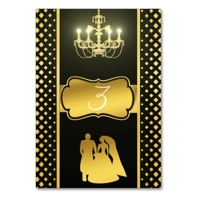 Black gold table number (Front)