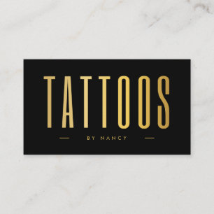 Black & Gold Tattoo Artist Minimalist  Business Card