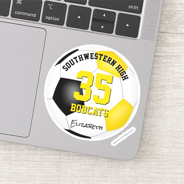 black gold team colours girls boys soccer (Detail)