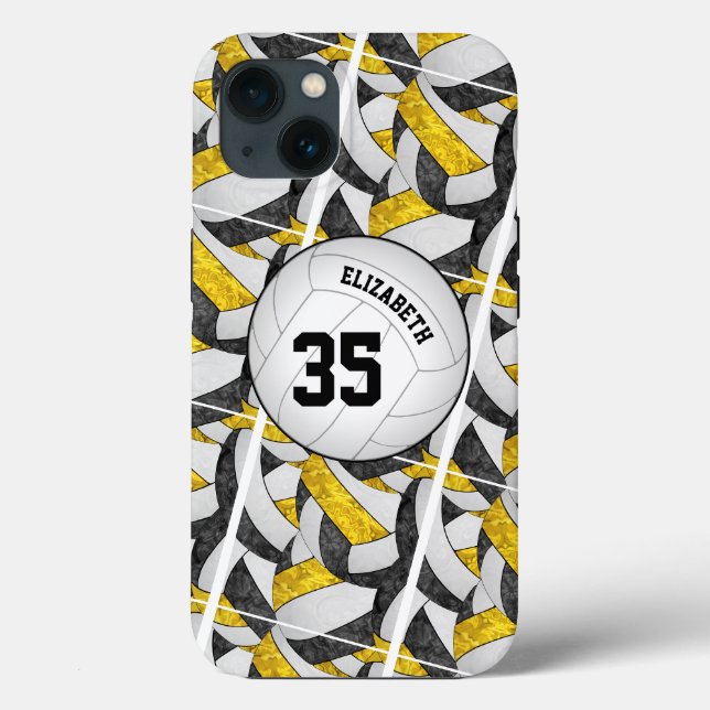 black gold team spirit gifts girls' volleyball Case-Mate iPhone case (Back)