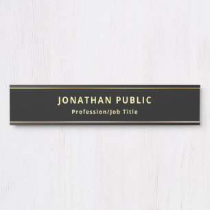 Black Gold Template Elegant Classic Look Long Door Sign